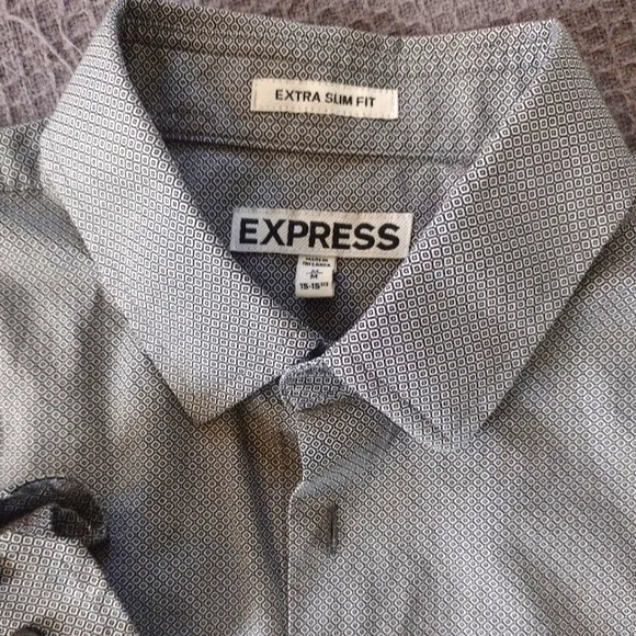 Express Men's Extra Slim Fit Button Up Shirt - Picture 2 of 13